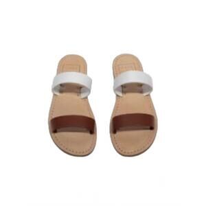 NEW CASA ISOTA women's elba sandal in brown/white